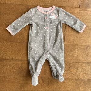 3/$10 CARTERS Baby girl fleece pyjamas nb unicorn